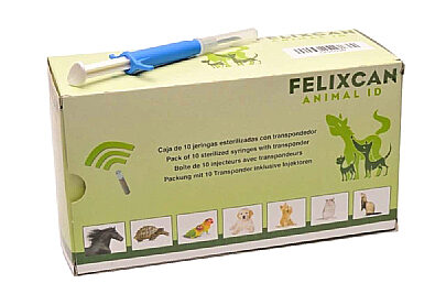 Dzīvnieku mikročipi FELIXCAN mini (1.4x8.5 mm) 10 gab iepakojums